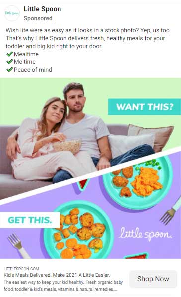 Edible Blooms Facebook ad example